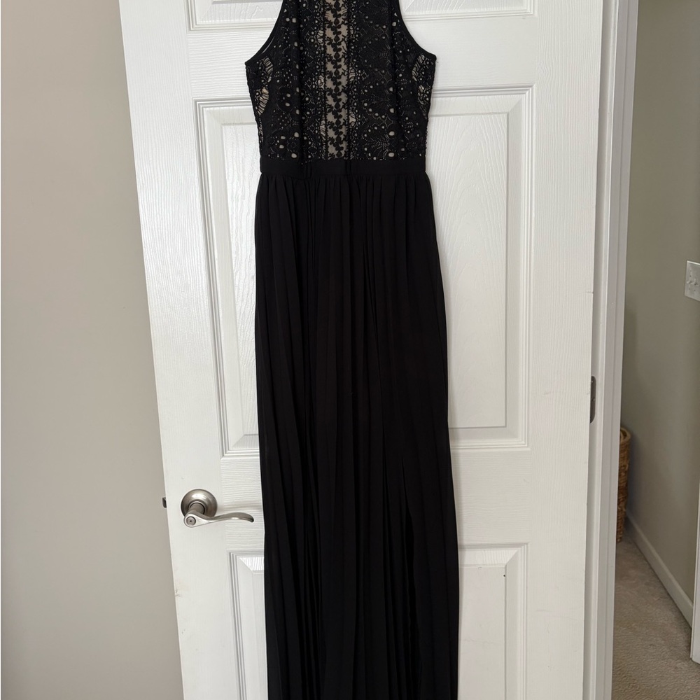 The Clothing Company Elegant Black Lace Maxi Dress